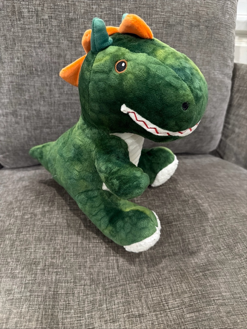 Heritage Green Dinosaur Plush with Orange Spikes